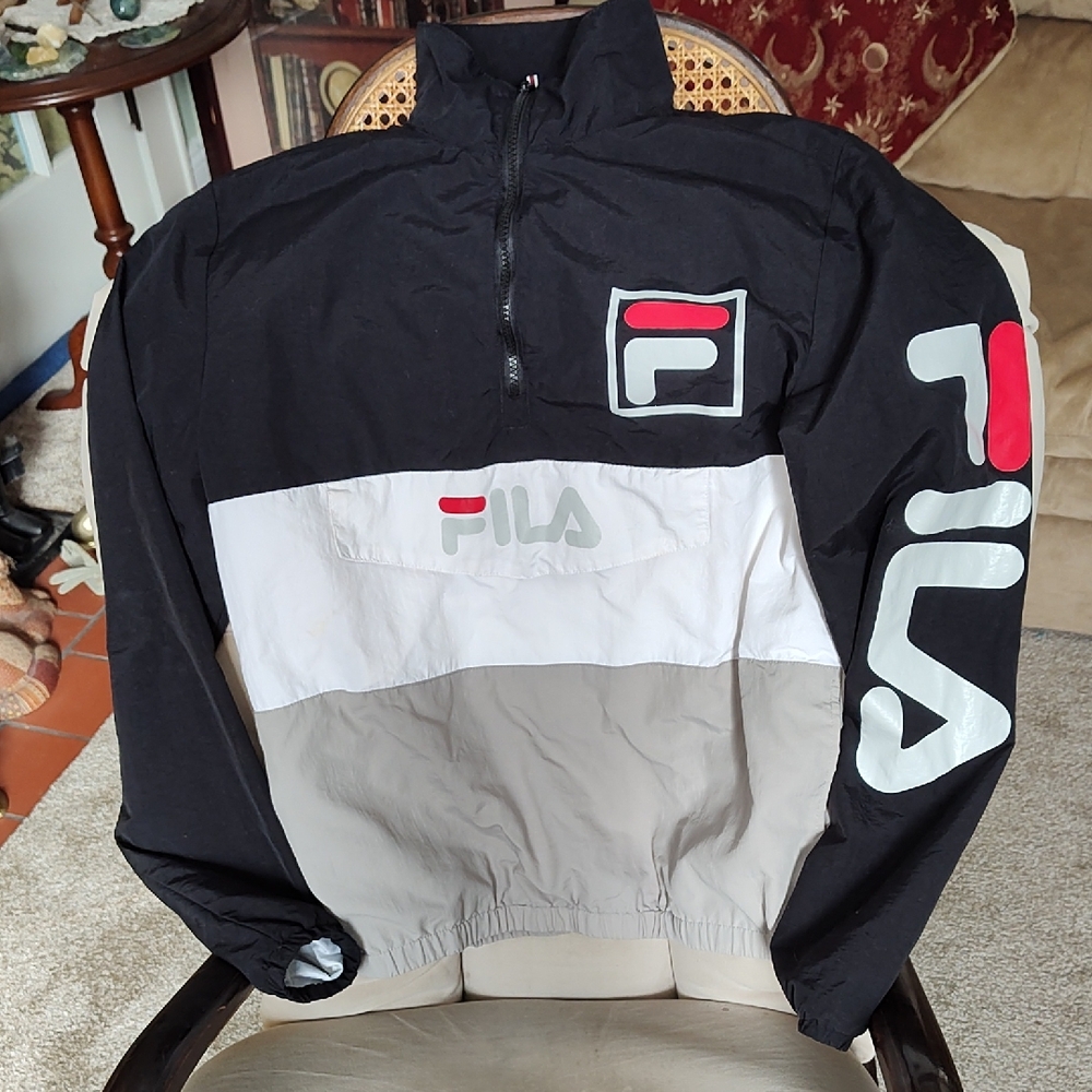 FILA QUARTER ZIP Nylon Shell Size Small